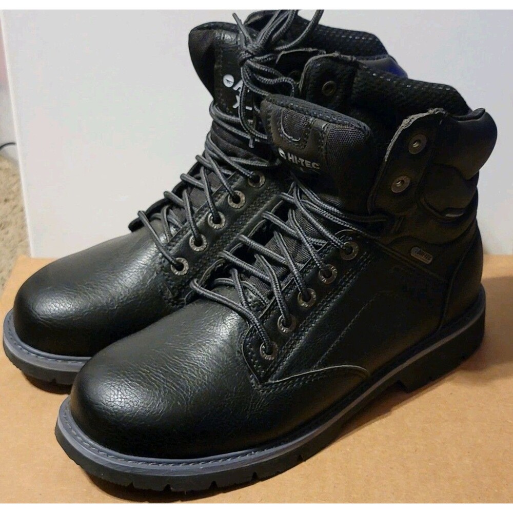 HI-TEC X-T Mens Work Boots 9M Steel Toe Black